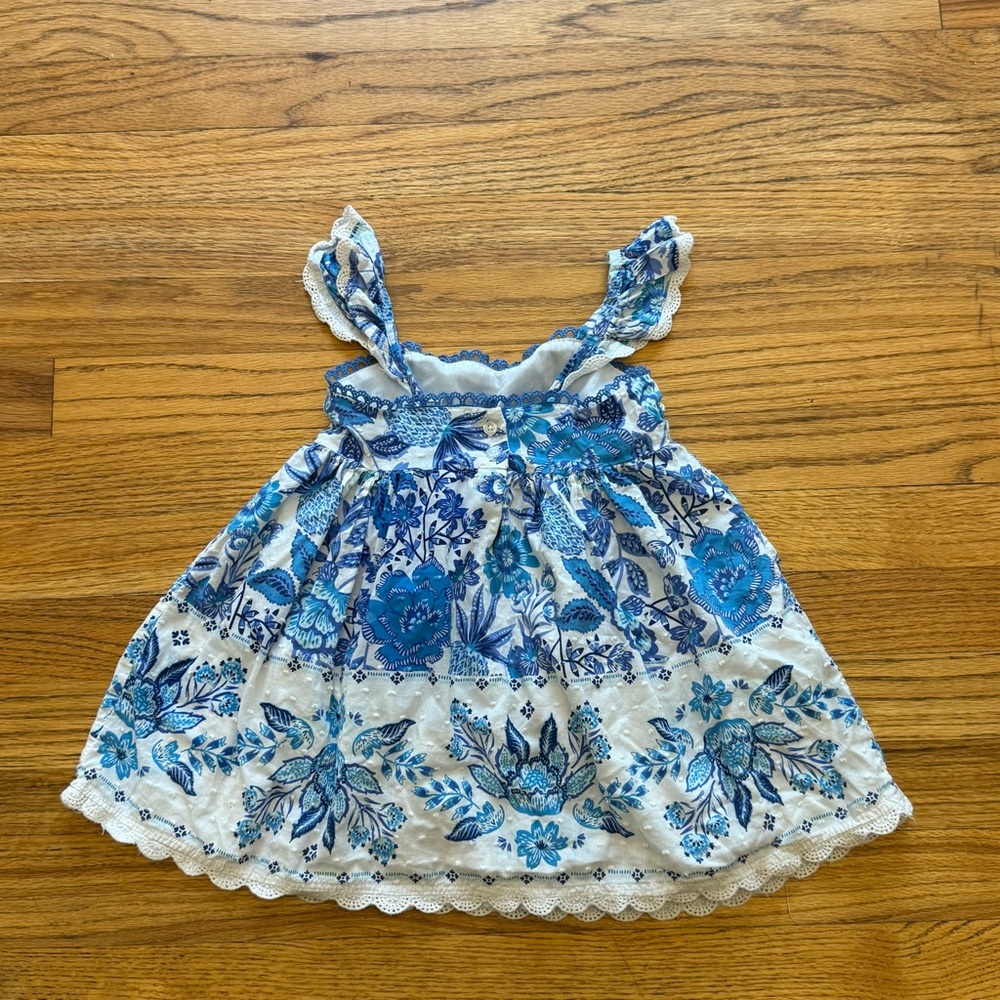Rachel Zoe Blue and White Floral Kids Dress - Picture 2 of 6